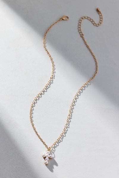 Pearl Cross Pendant Necklace
