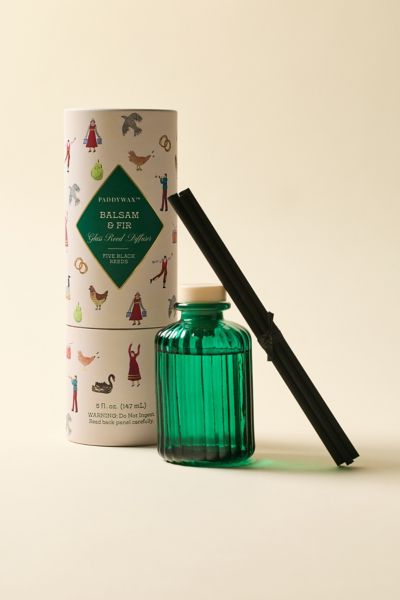 Paddywax Holiday Glass Reed Diffuser & Fragrance Oil Set