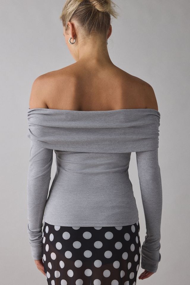 Kimchi Blue Lily Ruched Foldover Off-The-Shoulder Knit Top #3