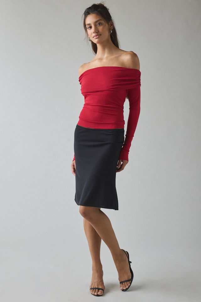 Kimchi Blue Lily Ruched Foldover Off-The-Shoulder Knit Top #2