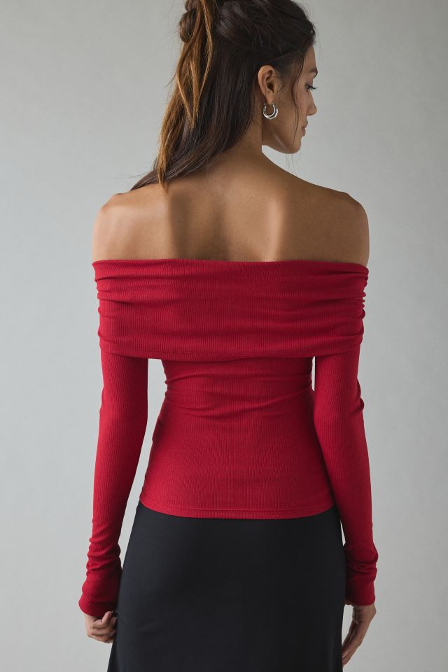Kimchi Blue Lily Ruched Foldover Off-The-Shoulder Knit Top #3