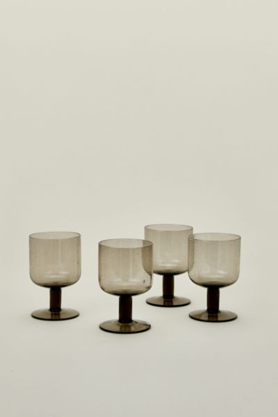 HAWKINS NEW YORK SIMPLE SEEDED GLASSWARE SET IN SMOKE AT URBAN OUTFITTERS 