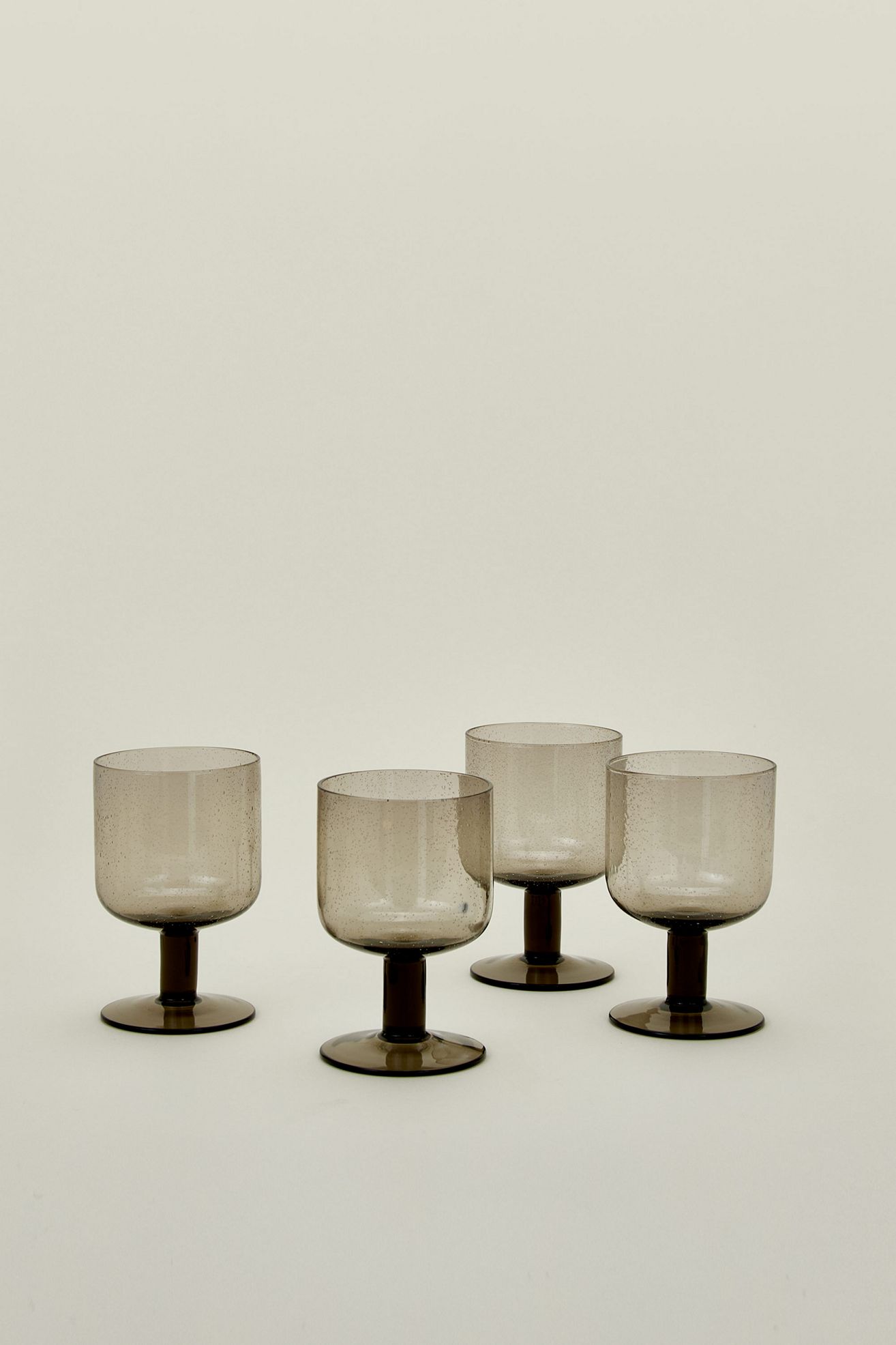 Hawkins New York Simple Seeded Glassware Set - Smoke, SET OF 4