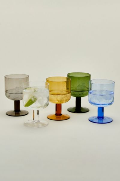 HAWKINS NEW YORK SIMPLE SEEDED GLASSWARE SET IN BLUE AT URBAN OUTFITTERS 