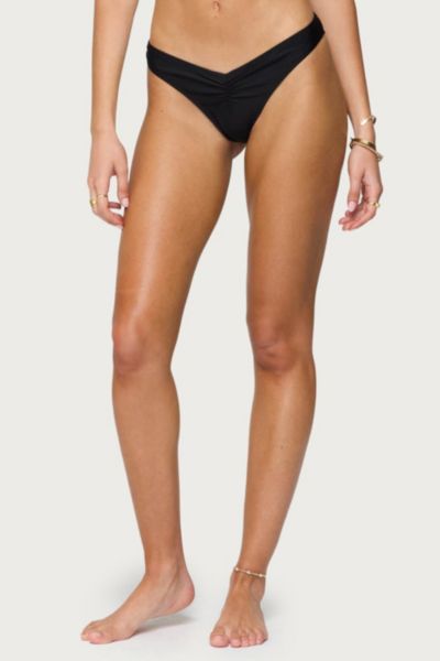 Edikted Starfish Ruched Bikini Bottom In Black, Women's At Urban Outfitters