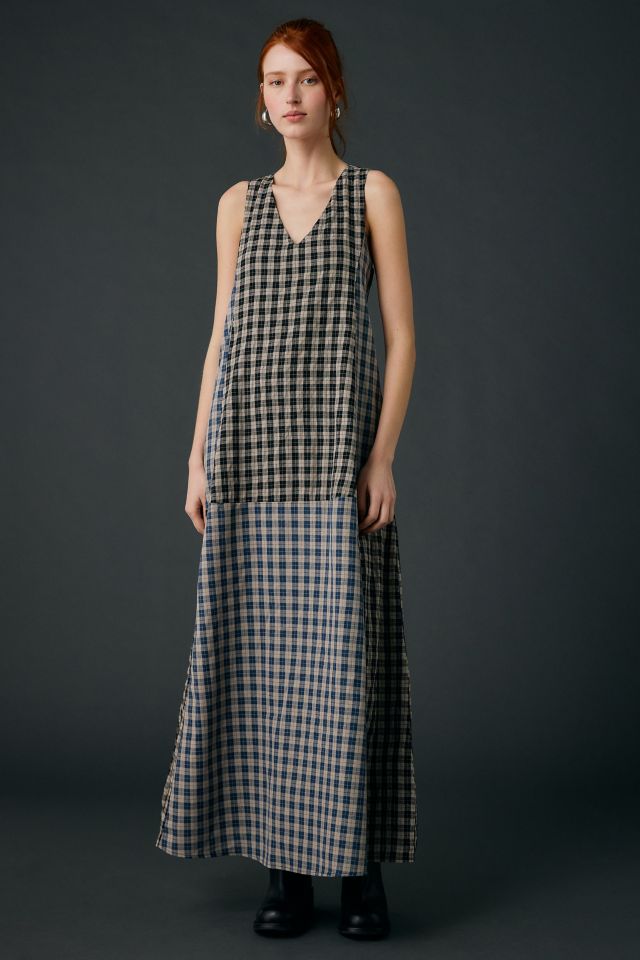 Daisy Street Poem Patchwork Plaid Maxi Dress #2