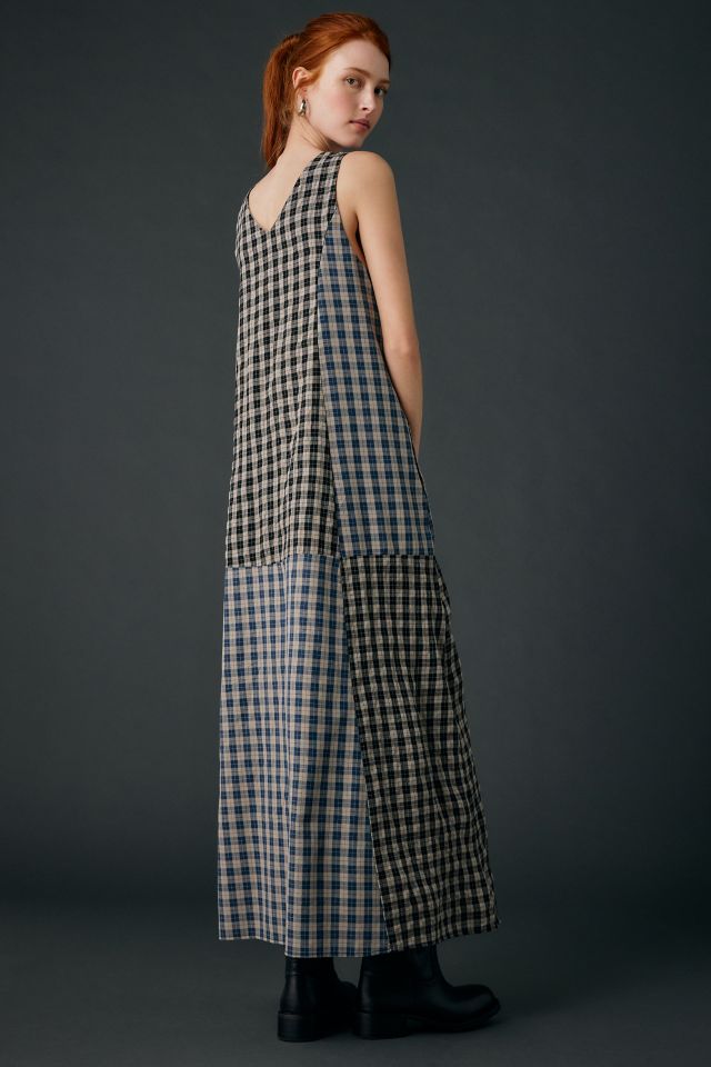 Daisy Street Poem Patchwork Plaid Maxi Dress #3