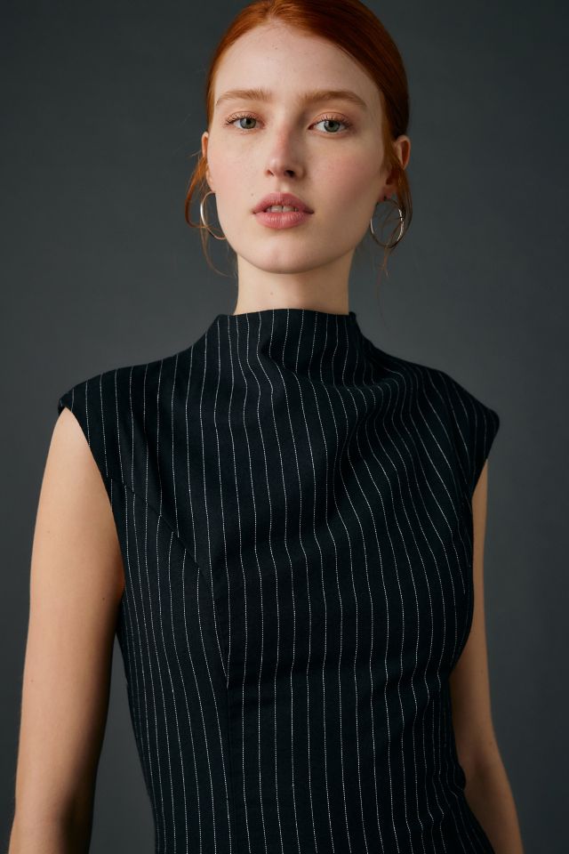 Daisy Street Avalon Pinstripe High Neck Maxi Dress #1