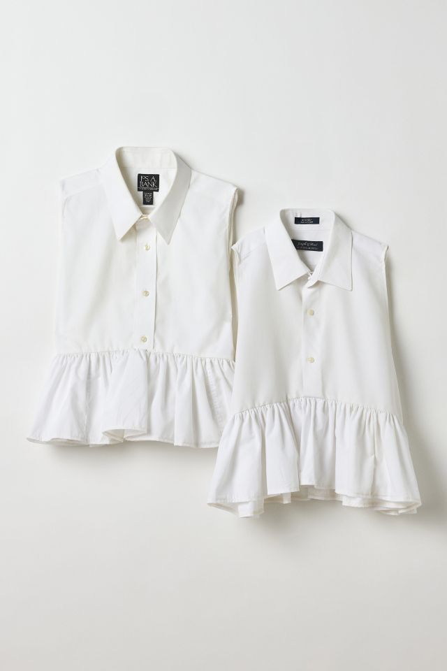 ReMADE By UO Cropped Peplum Button-Down Shirt #1