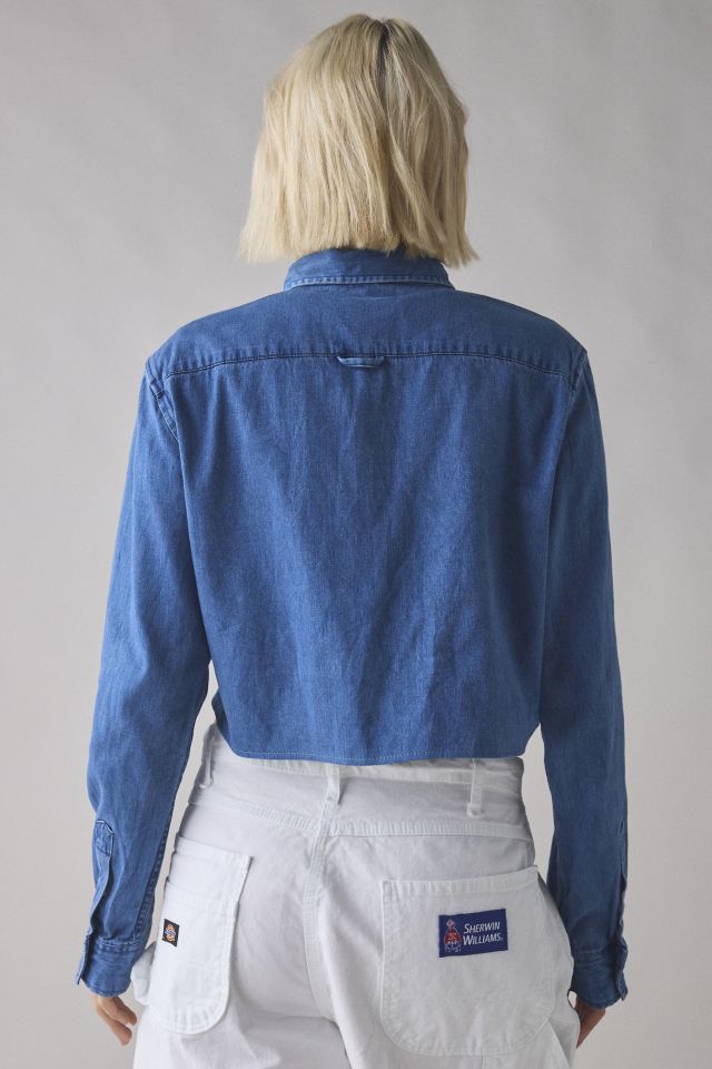ReMADE By UO Denim Shirt Bolero Top #1
