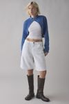ReMADE By UO Denim Shirt Bolero Top