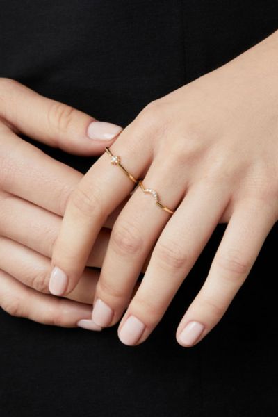 Ana Luisa Sky Set Moon And Star Rings In Gold, Women's At Urban Outfitters
