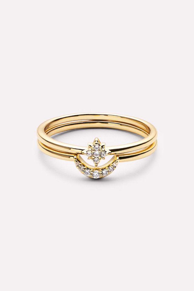 Ana Luisa Sky Set Moon and Star Rings #1