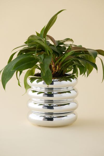 Areaware Tall Chrome Stacking Planter In Silver At Urban Outfitters
