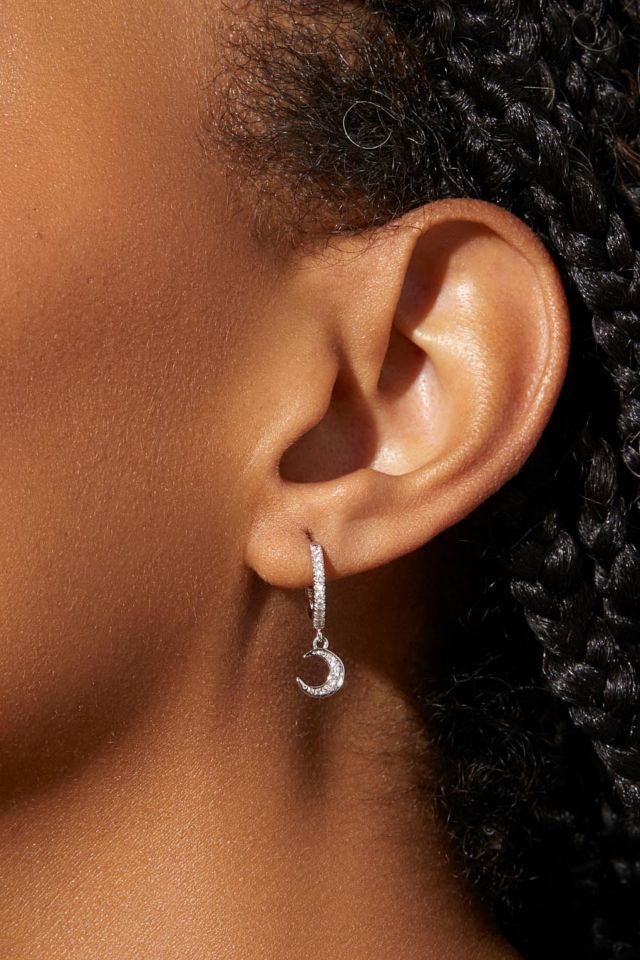Ana Luisa Celeste Crescent Moon Huggie Hoops #2