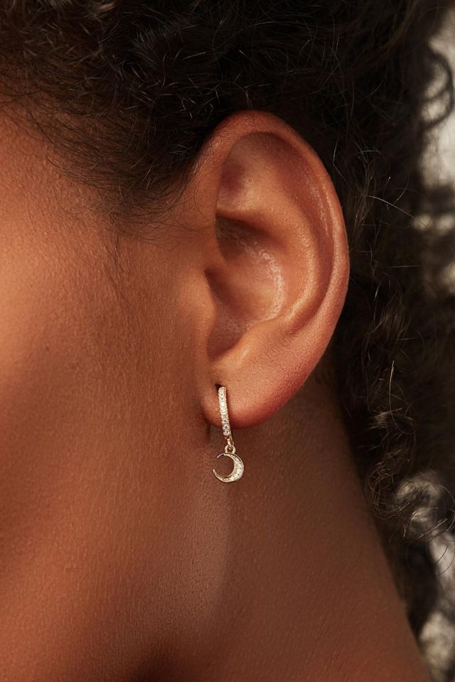 Ana Luisa Celeste Crescent Moon Huggie Hoops #1