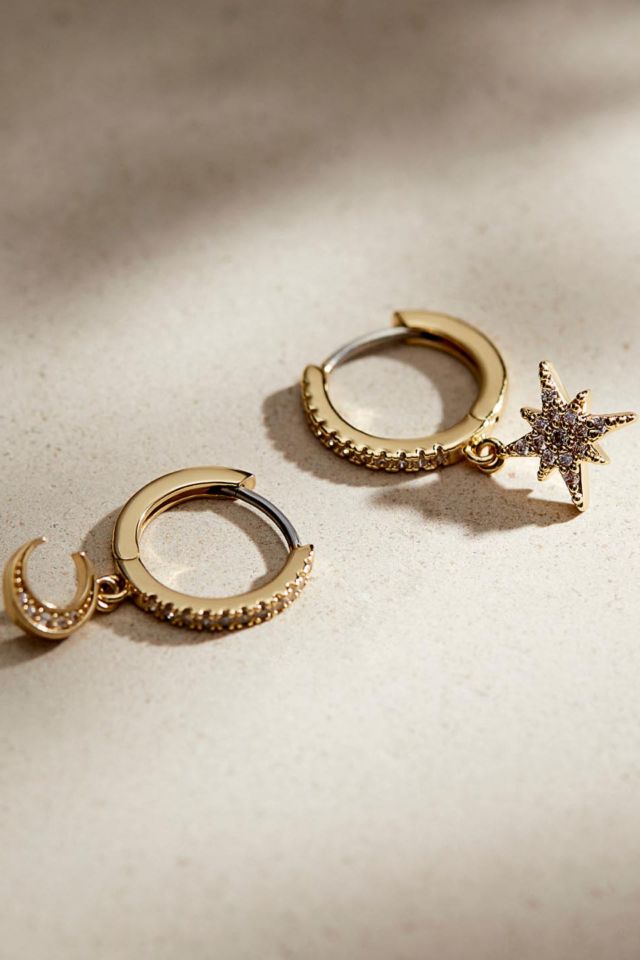 Ana Luisa Celeste Crescent Moon Huggie Hoops #3