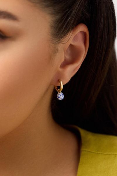 Ana Luisa Lainey Marble Blue Drop Earrings In Gold, Women's At Urban Outfitters