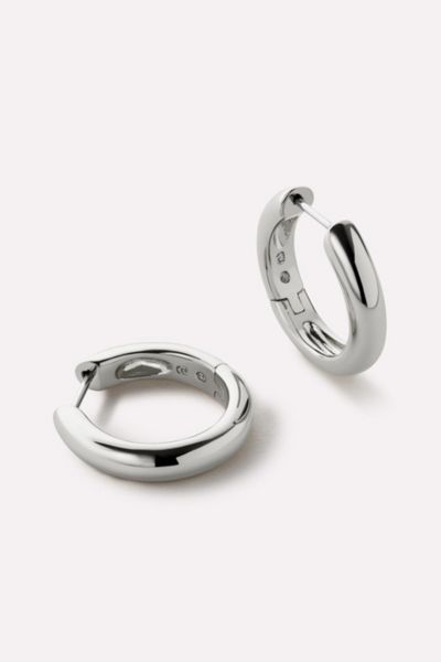 Ana Luisa Brass Giulia Medium Silver Hoop Earrings In Metallic