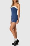 Edikted Nori Pinstripe Fold Over Dress