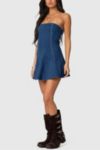 Edikted Fara Strapless Denim Mini Dress