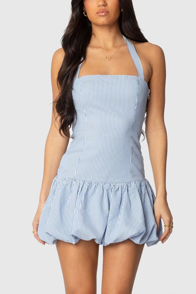 Edikted Pinstripe Bubble Skirt Mini Dress #4