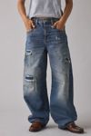 BDG Logan Deconstructed Buckle Baggy Barrel Jean