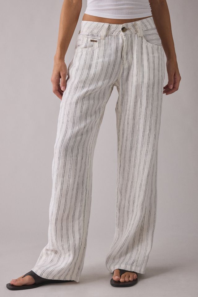 BDG Kayla Pinstripe Linen Low-Rise Pant #1
