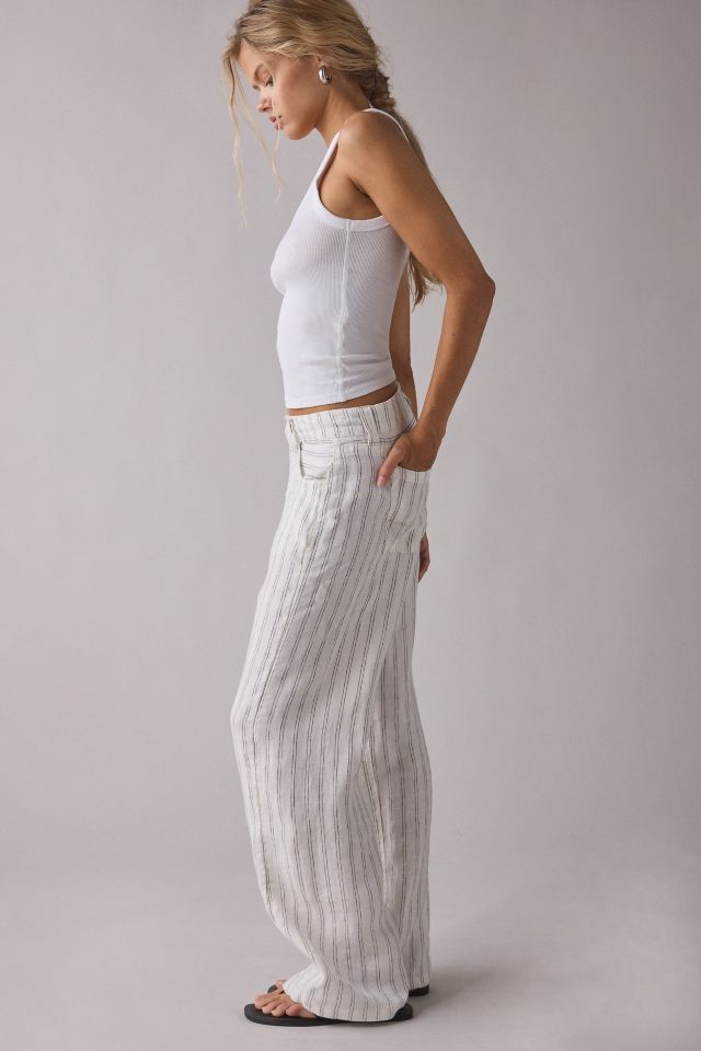 BDG Kayla Pinstripe Linen Low-Rise Pant #3
