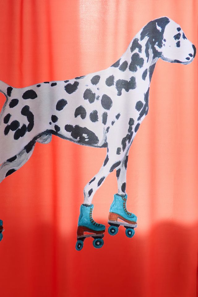 Coco de Paris  Dalmatian Rollerskater Shower Curtain #3