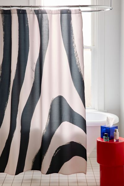 Megan Galante  Painted Zebra Shower Curtain