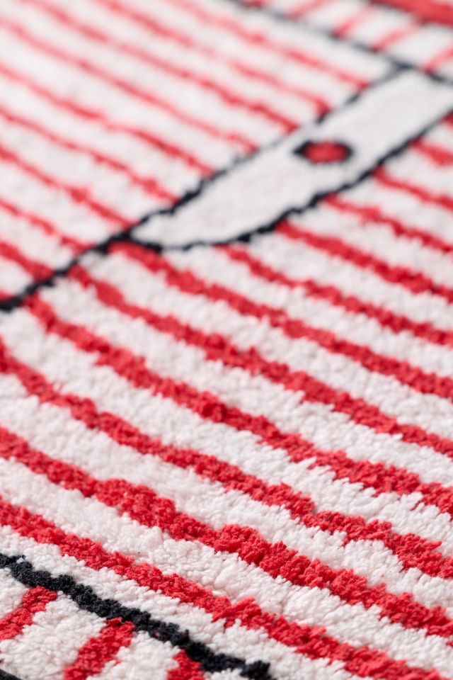 Striped Boxer Short Plush Tufted Bath Mat #2