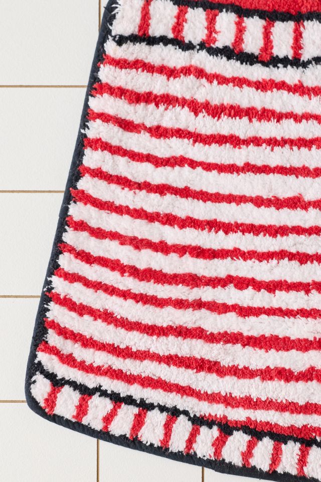 Striped Boxer Short Plush Tufted Bath Mat #3
