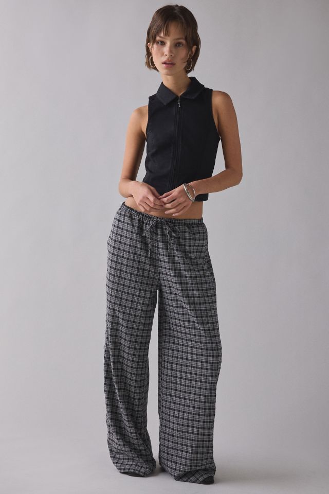 Daisy Street Lore Check Low-Rise Wide Leg Pant #1