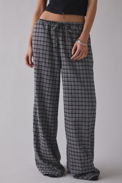 Daisy Street Lore Check Low-Rise Wide Leg Pant