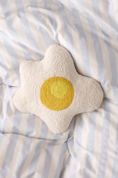 Jungalow By Justina Blakeney Jungalow Over Easy Hook Egg Shaped Throw Pillow In White At Urban Outfitters