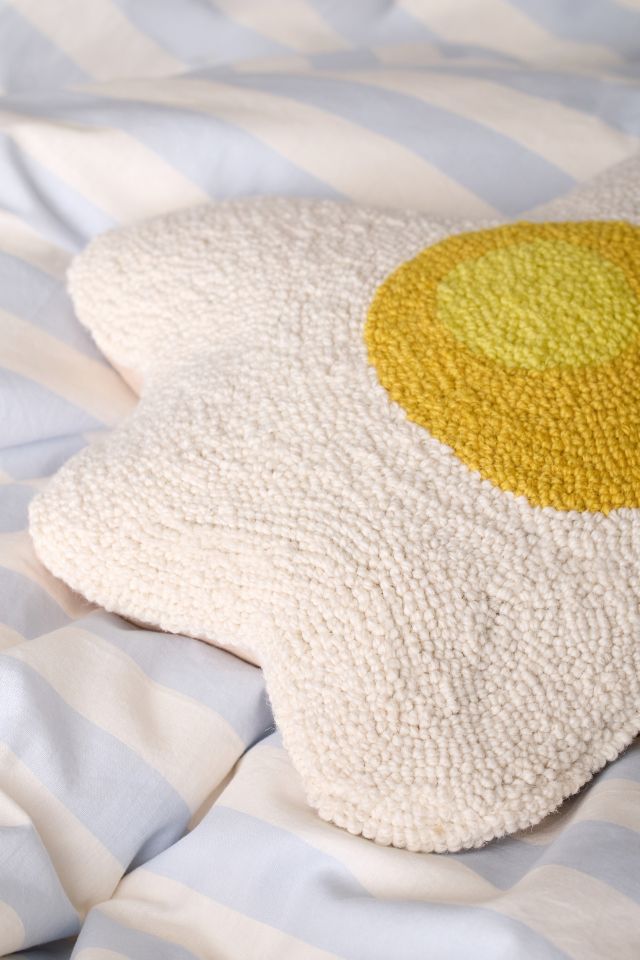 Jungalow Over Easy Hook Egg Shaped Throw Pillow #1