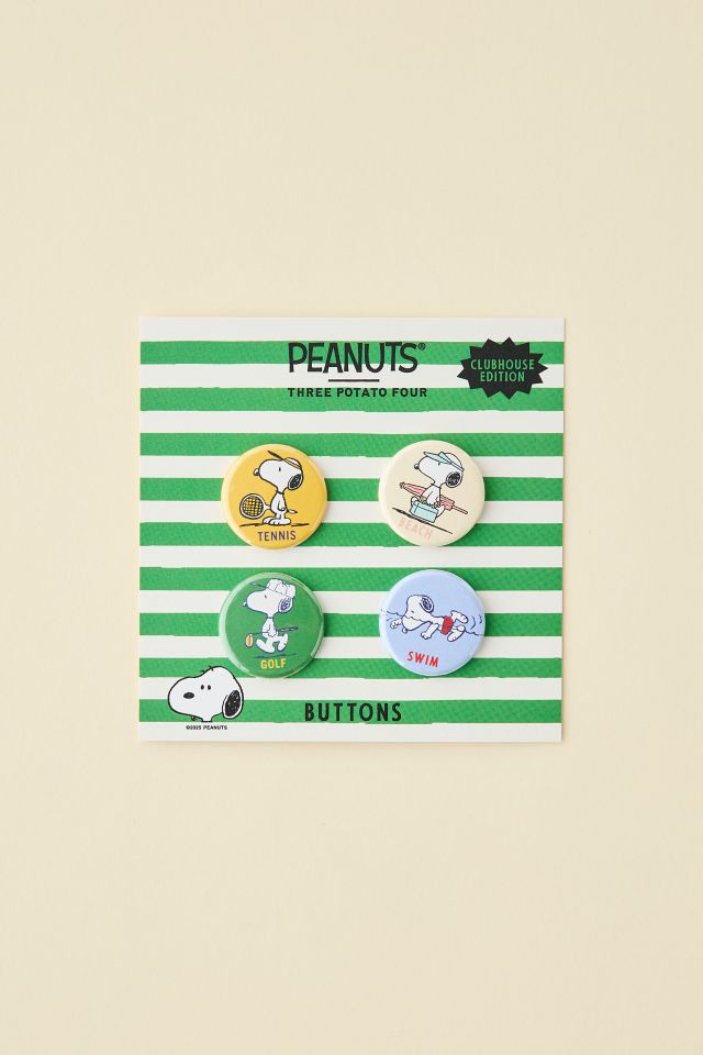 Three Potato Four X Peanuts Snoopy Clubhouse Button Pin Set #2