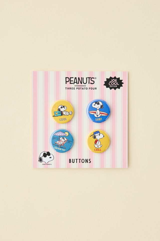 Three Potato Four X Peanuts Snoopy Joe Cool Button Pin Set #2