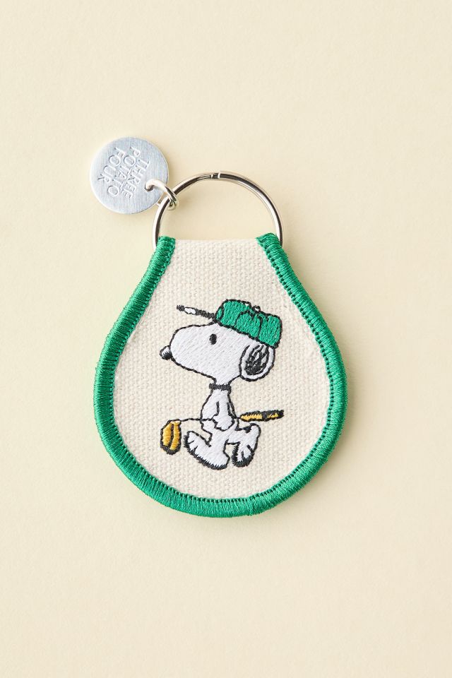 Three Potato Four X Peanuts Snoopy Golf Patch Embroidered Keychain #1