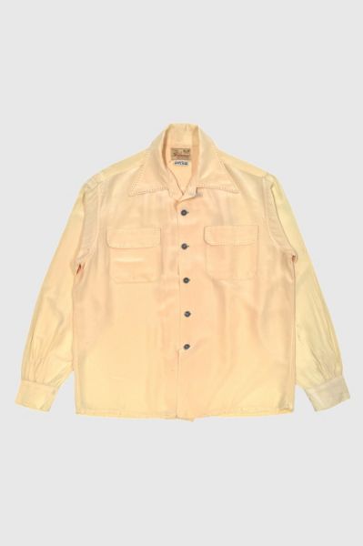 Vintage 1950's Delmonico Satin Selvedge Loop Collar Shirt