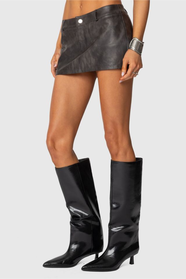 Edikted Sadaf Faux Leather Mini Skort #1