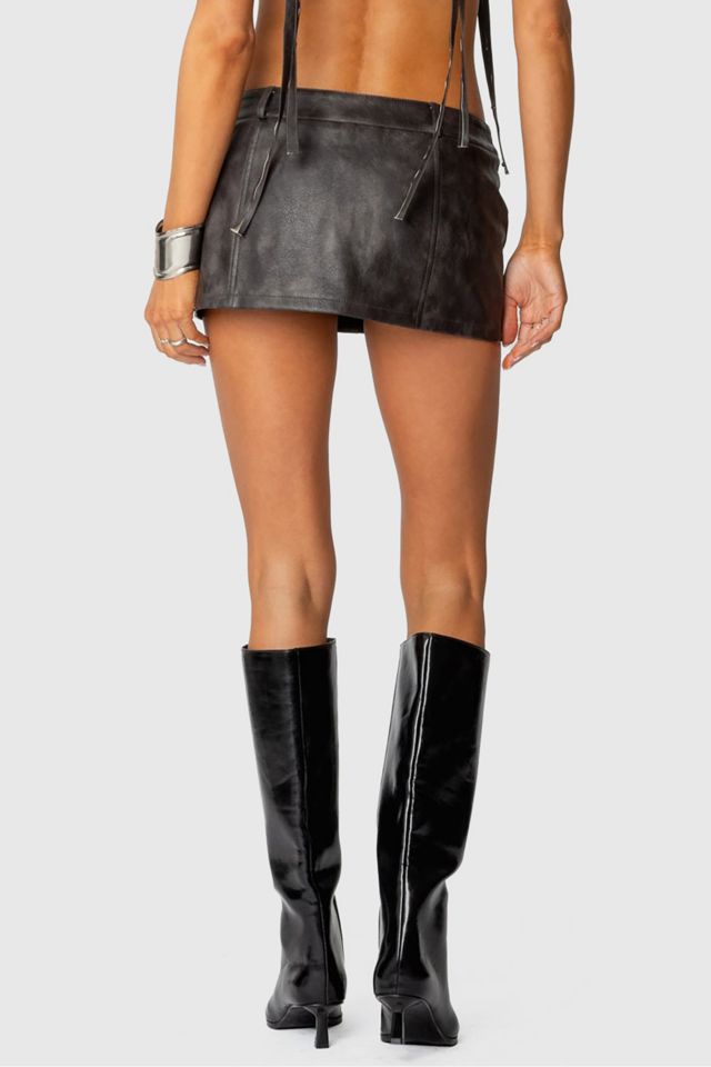 Edikted Sadaf Faux Leather Mini Skort #3
