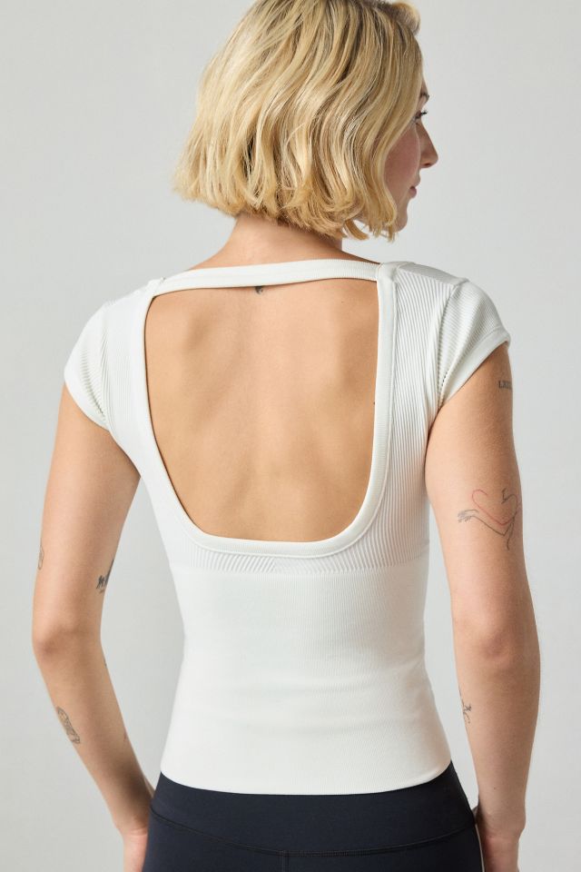 Out From Under Jade Seamless Knit Cutout Short Sleeve Tee #3