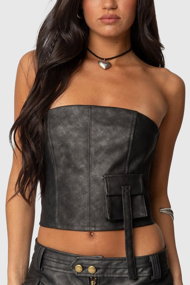 Edikted Ryan Faux Leather Cargo Corset #2