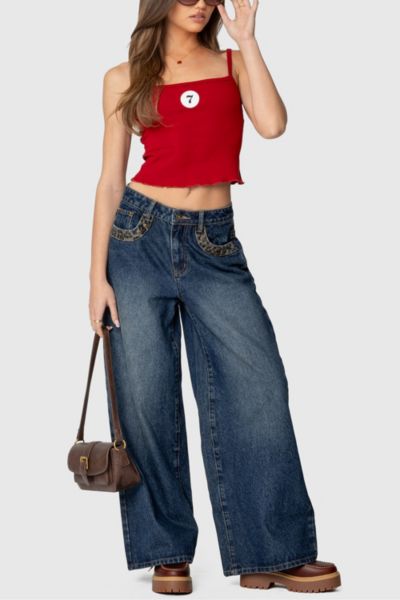 EDIKTED PRECIOUS 7 TANK TOP IN RED, WOMEN'S AT URBAN OUTFITTERS 