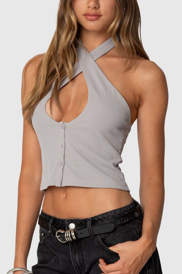Edikted Reissa Criss Cross Halter Top #2