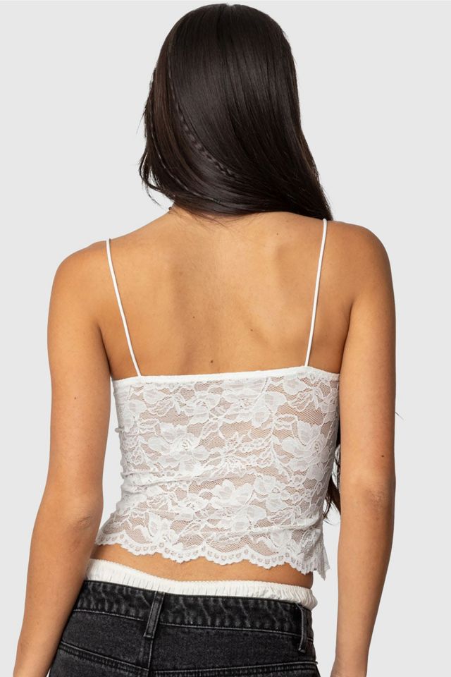 Edikted Rut Sheer Lace Tank Top #2