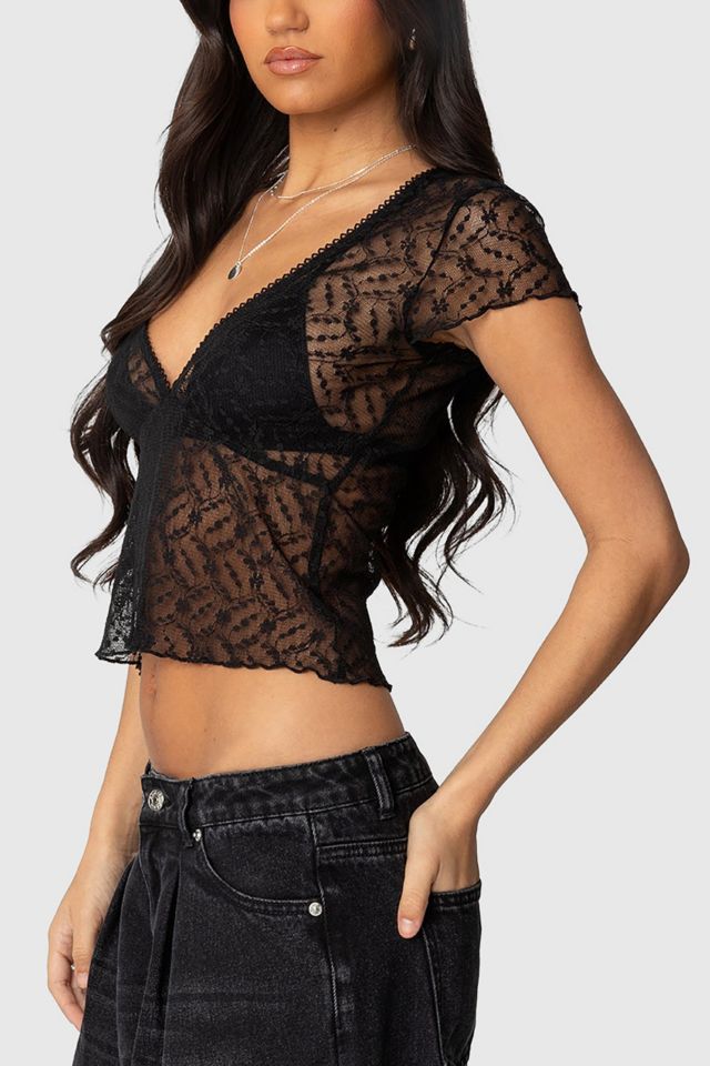 Edikted Julie Sheer Lace Top #4