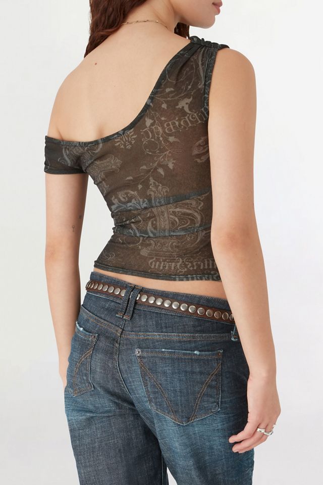 BDG Fia Tattoo Printed Off-The-Shoulder Crop Top #1
